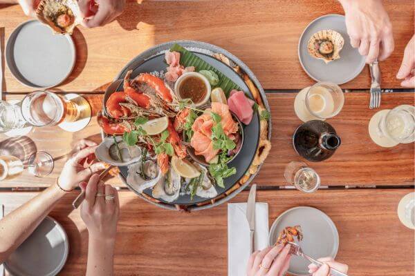 Shared seafood platter